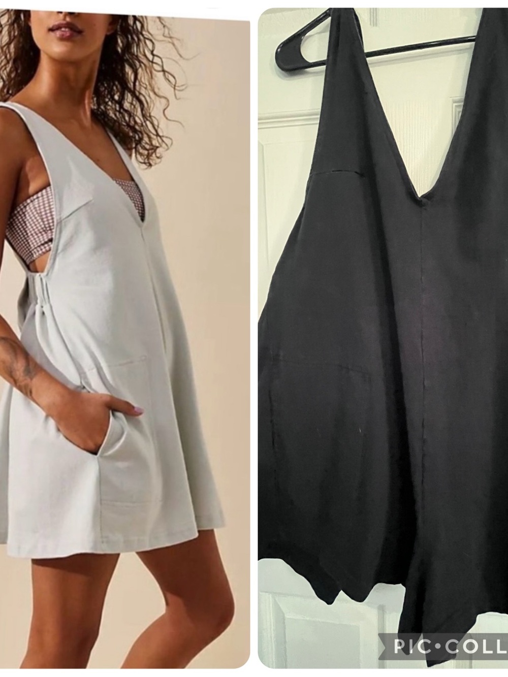 Free People Romper Shortall FP Beach Black size XL 100% Cotton Pockets